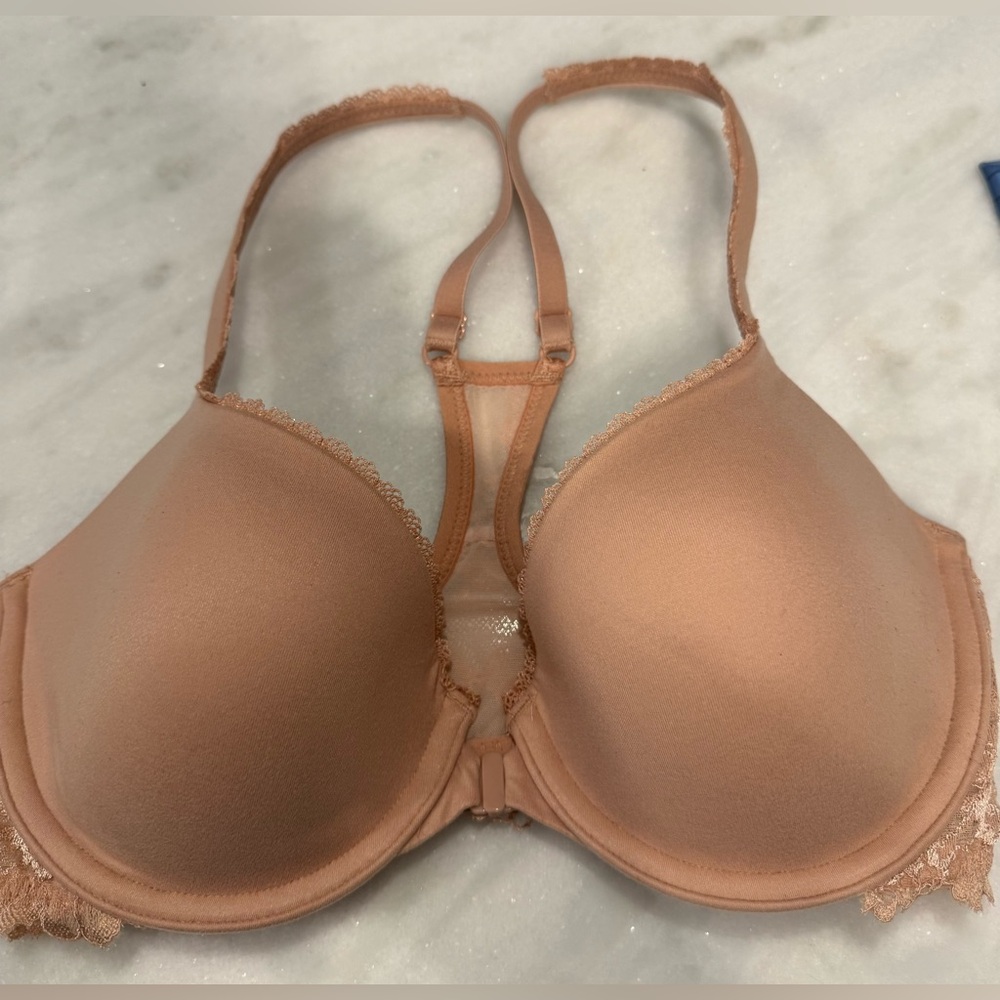 Victorias Secret Racerback Lace Trim Demi Bra Size 32D